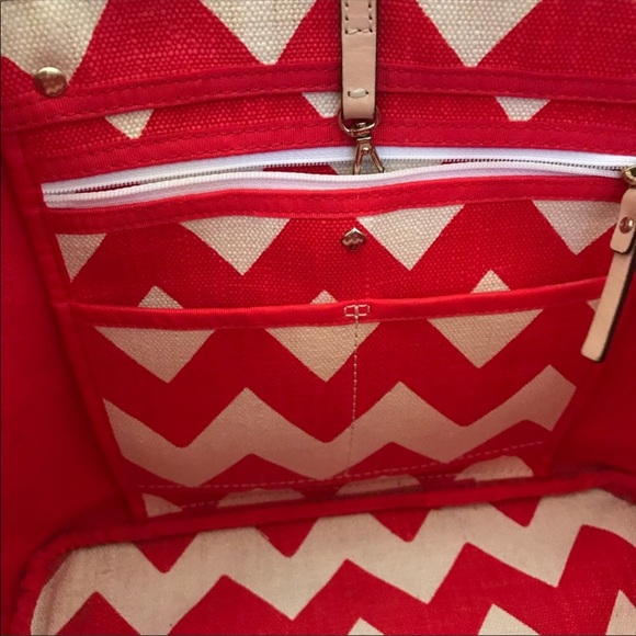 KATE SPADE red chevron handbag - Picture 9 of 16